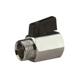 MINI BALL VALVE, MALE/FEMALE, 1/8" (4MM), WITH TEE HANDLE